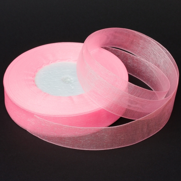 ORGANZA RIBBON 2.0cm - PINK 005 - PACKAGE 5х50yards(45m)