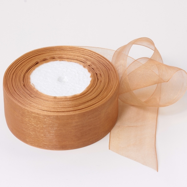 ORGANZA RIBBON 4.0cm - BROWN 104 - PACKAGE 4х50yards(45m)