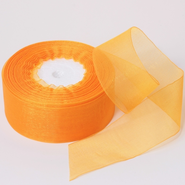 ORGANZA RIBBON 4.0cm - ORANGE 025 - PACKAGE 4х50yards(45m)