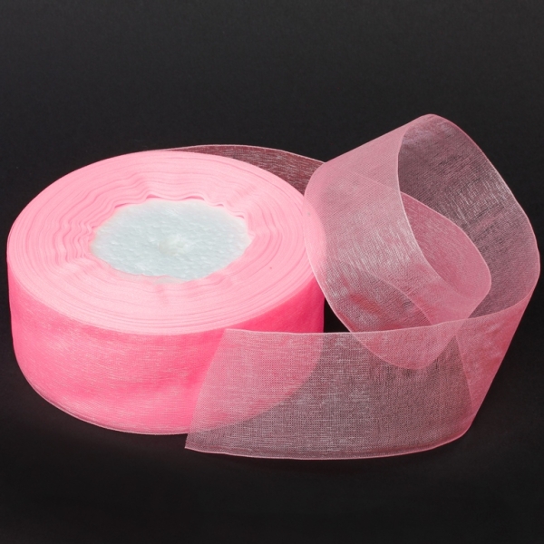 ORGANZA RIBBON 4.0cm - PINK 005 - PACKAGE 4х50yards(45m)