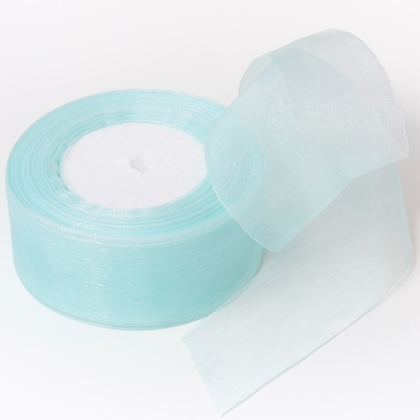 ORGANZA RIBBON 4.0cm - BLUE (LIGHT) 013 - PACKAGE 4х50yards(45m)