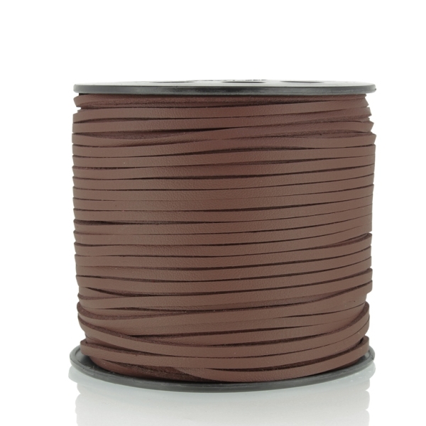 SUEDE FAUX CORD - LEATHER COATED - 3mm - BROWN 1036 - PACKAGE 2х100yards (91m)