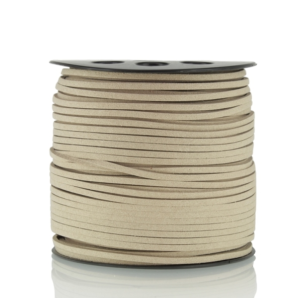 SUEDE FAUX CORD - 3mm - BEIGE - PACKAGE 2х100yards(91m)