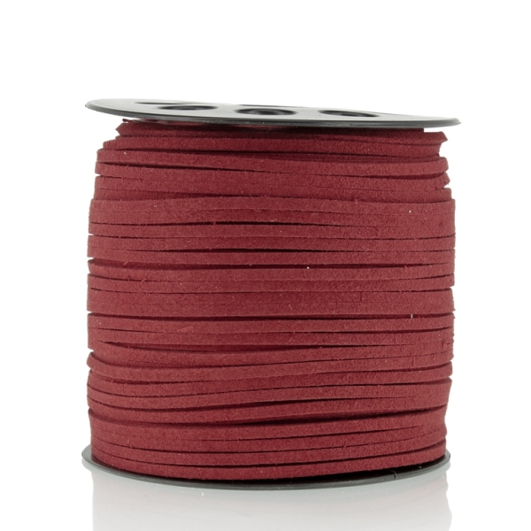 SUEDE FAUX CORD - 3mm - BORDEAUX - PACKAGE 2х100yards(91m)