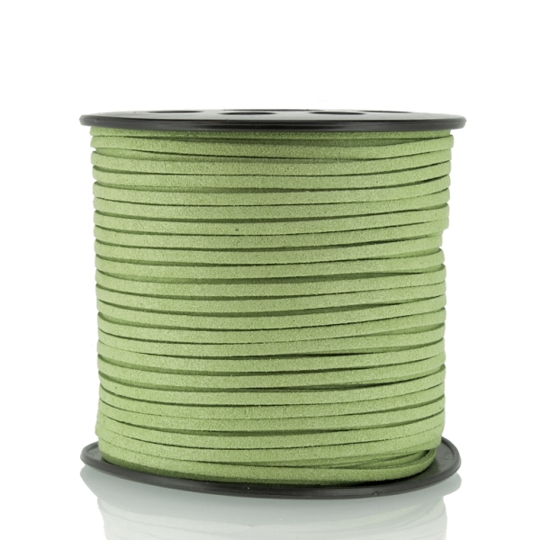 SUEDE FAUX CORD - 3mm - GREEN MILITARY - PACKAGE 2х100yards(91m)