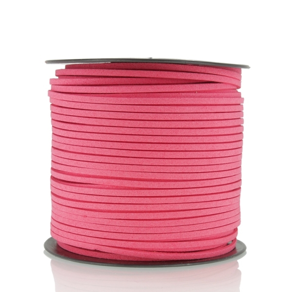 SUEDE FAUX CORD - 3mm - CORAL PINK - PACKAGE 2х100yards(91m)