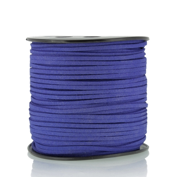 SUEDE FAUX CORD - 3mm - BLUE - PACKAGE 2х100yards(91m)