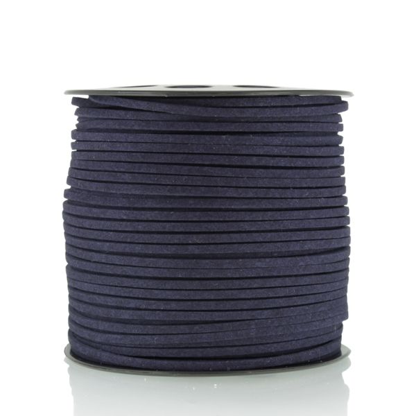 SUEDE FAUX CORD - 3mm - BLUE (DARK) - PACKAGE 2х100yards(91m)