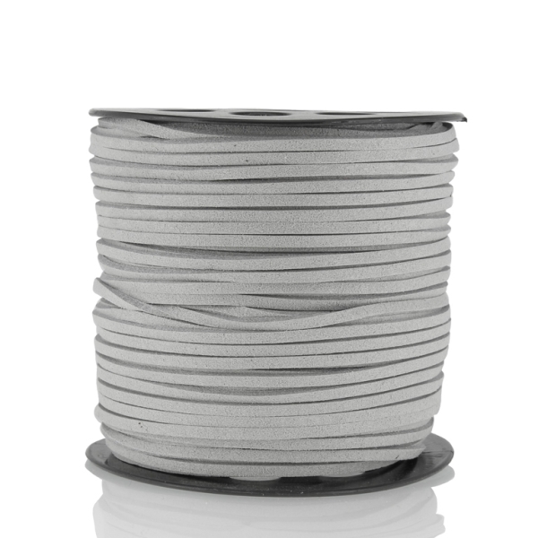 SUEDE FAUX CORD - 3mm - GRAY (LIGHT) - 100yards(91m)