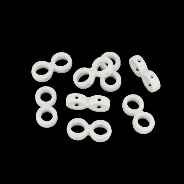 OPAQUE MATTE PLASTIC BEADS - INFINITY - 9.5x20mm WHITE - PACKAGE 500g  Hole-2.0mm (1200pcs.) 