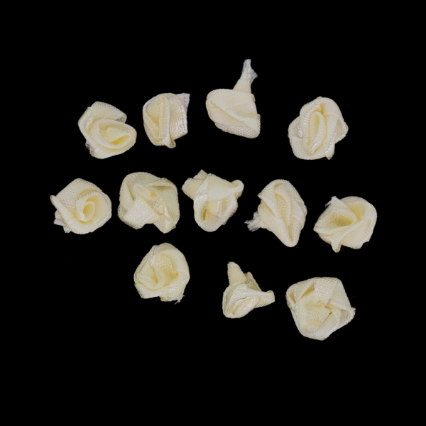 TEXTILE BEADS - SATIN - ROSE - 12mm CHAMPAGNE (LIGHT) 064 - PACKAGE 1000pcs.