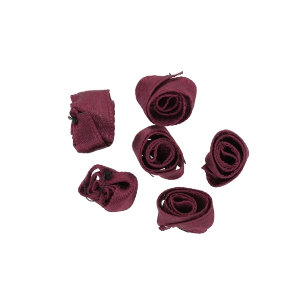 TEXTILE BEADS - SATIN - ROSE 02 - 14mm BORDEAUX (DARK) 148 - PACKAGE 500pcs.