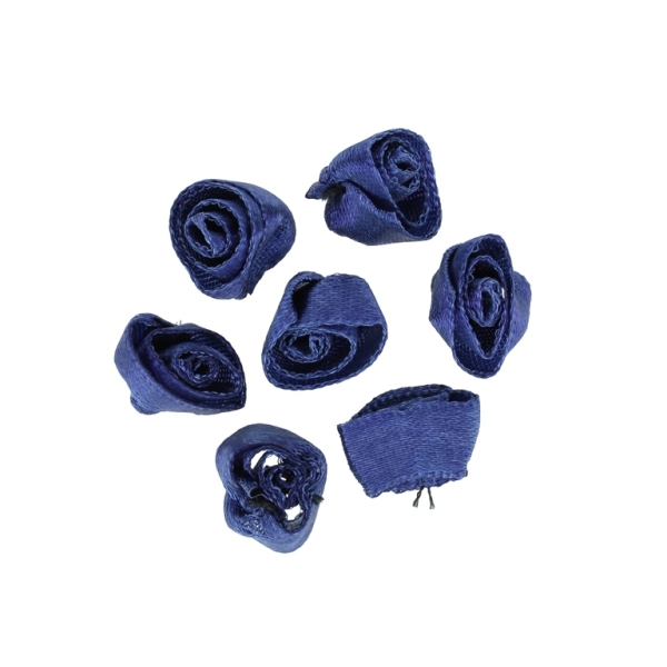 TEXTILE BEADS - SATIN - ROSE 02 - 14mm BLUE (DARK) 038 - PACKAGE 500pcs.