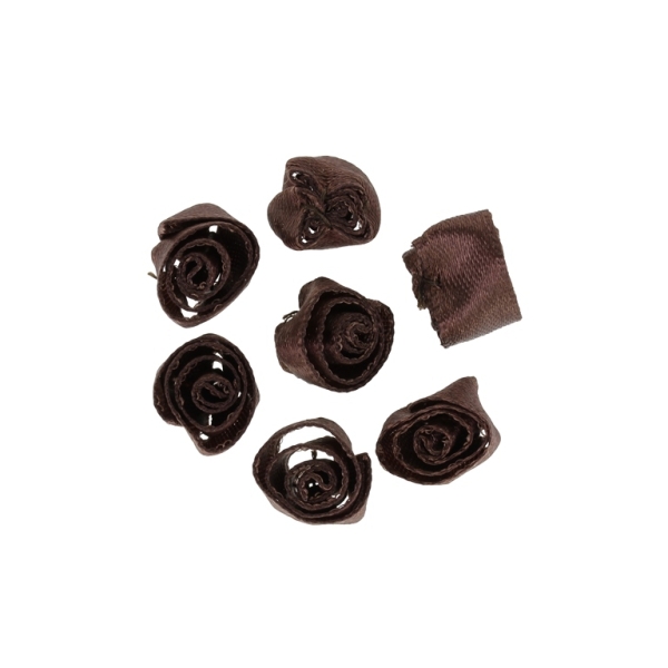 TEXTILE BEADS - SATIN - ROSE 02 - 14mm MAHOGANY (DARK) - PACKAGE 500pcs.