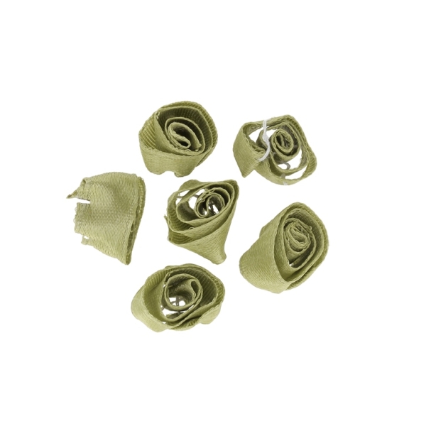 TEXTILE BEADS - SATIN - ROSE 02 - 14mm GREEN MILITARY 184 - PACKAGE 500pcs.