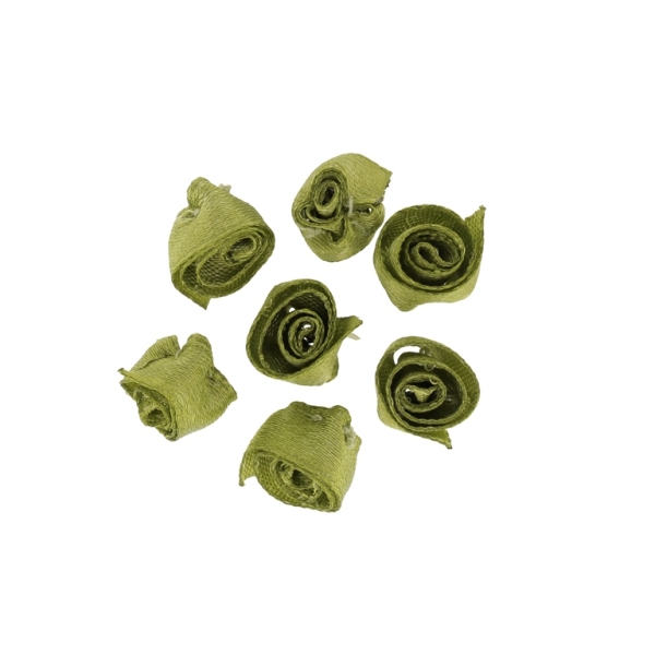 TEXTILE BEADS - SATIN - ROSE 02 - 14mm GREEN MILITARY (DARK) - PACKAGE 500pcs.