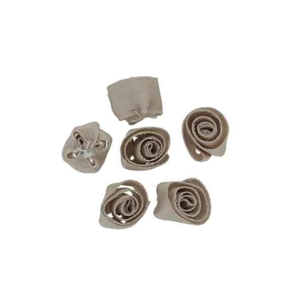 TEXTILE BEADS - SATIN - ROSE 02 - 14mm BEIGE (DARK) 093 - 50 pcs.