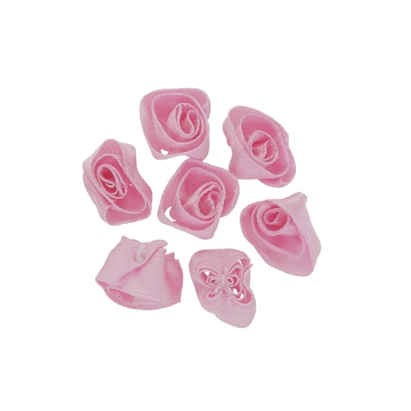 TEXTILE BEADS - SATIN - ROSE 02 - 14mm PINK (DARK) 096 - 50 pcs.