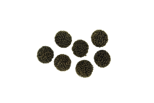 METAL BEADS - WIRE YARN - BALL 04 - 14 MM ANTIQUE BRONZE - 50pcs.