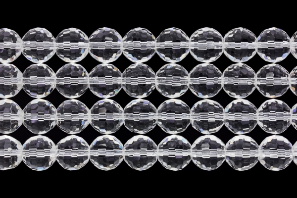 GLASS BEADS - CRYSTALS TRANSPARENT - BALL FACETED 04 - 12mm WHITE 001 - PACKAGE (4x29pcs.) Hole-1.8mm