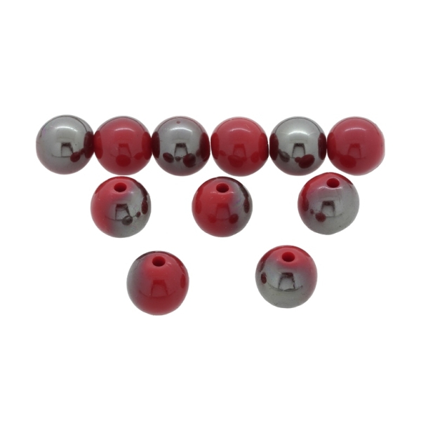 PLASTIC BEADS - HIGH GLOSS - BALL - 12mm RED ВА08 - 500 g Hole-2.5mm (520 pcs.)