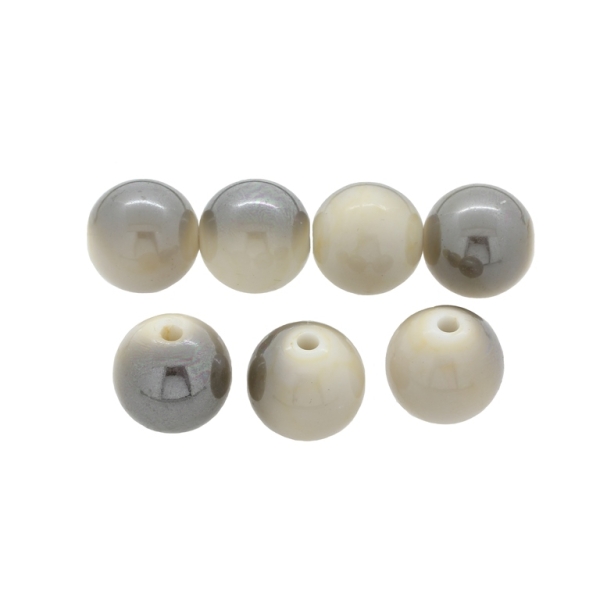 PLASTIC BEADS - HIGH GLOSS - BALL - 16mm IVORY ВА02 - 500 g Hole-2.8mm (220 pcs.)