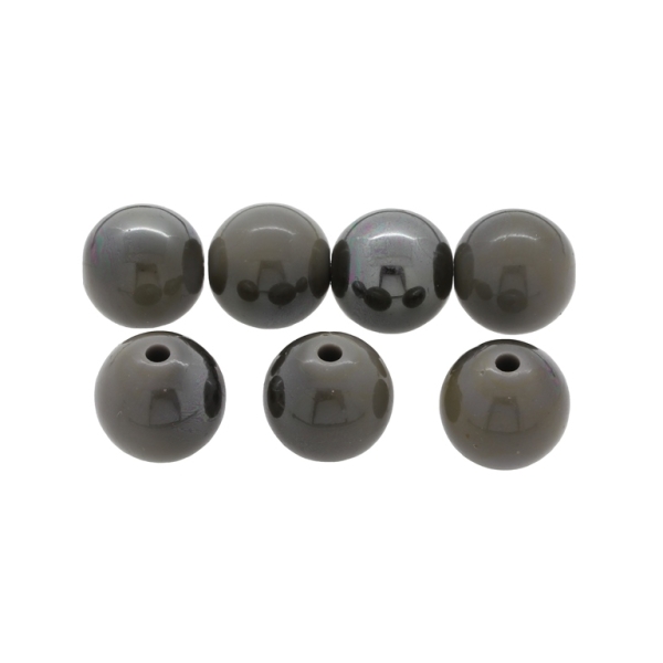 PLASTIC BEADS - HIGH GLOSS - BALL - 16mm GRAY ВА22 - 500 g Hole-2.8mm (220 pcs.)