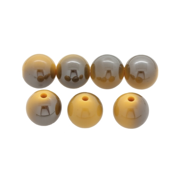 PLASTIC BEADS - HIGH GLOSS - BALL - 16mm YELLOW ВА11 - 50 g Hole-2.8mm (22 pcs.)