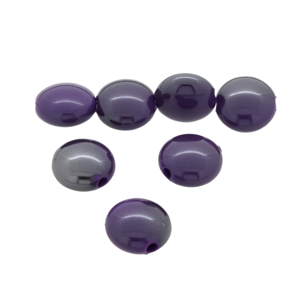 ACRYLIC BEADS - HIGH GLOSS - FLAT ROUND - 17х10mm PURPLE (DARK) ВА09 - 500 g Hole-3.0mm (270 pcs.)