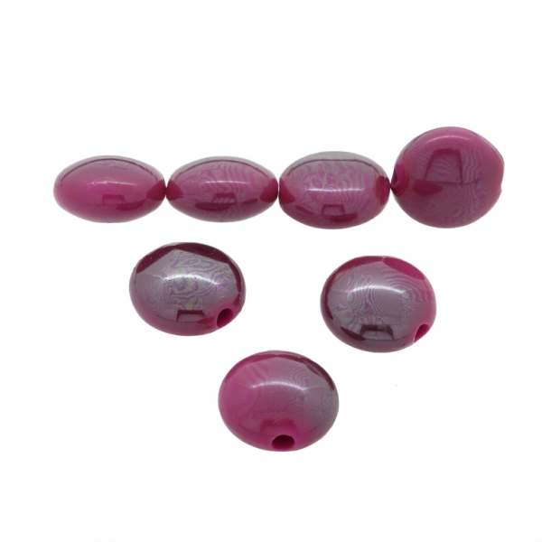 ACRYLIC BEADS - HIGH GLOSS - FLAT ROUND - 17х10mm CYCLAMEN (DARK) ВА39 - 500 g Hole-3.0mm (270 pcs.)