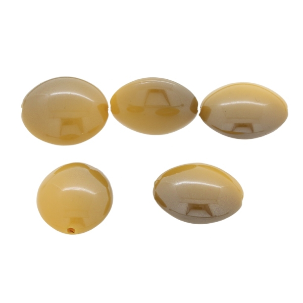 ACRYLIC BEADS - HIGH GLOSS - ELLIPSE - 24х20х12mm YELLOW ВА35 - 500 g Hole-2.2mm (160 pcs.)