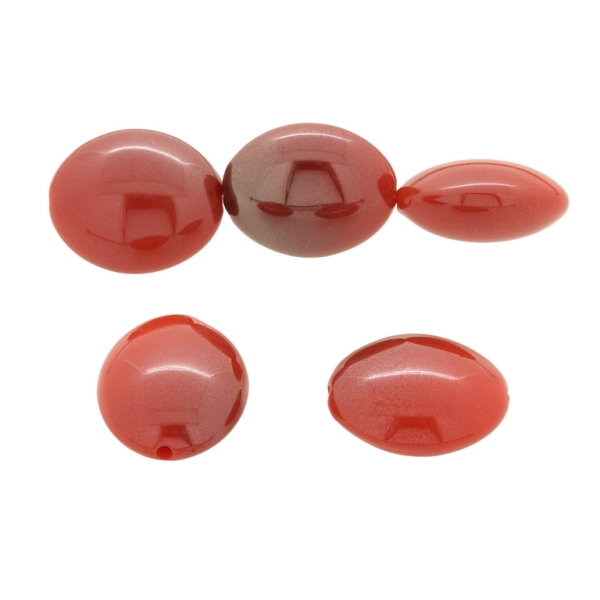 ACRYLIC BEADS - HIGH GLOSS - ELLIPSE - 24х20х12mm ORANGE (DARK) ВА48 - 500 g Hole-2.2mm (160 pcs.)