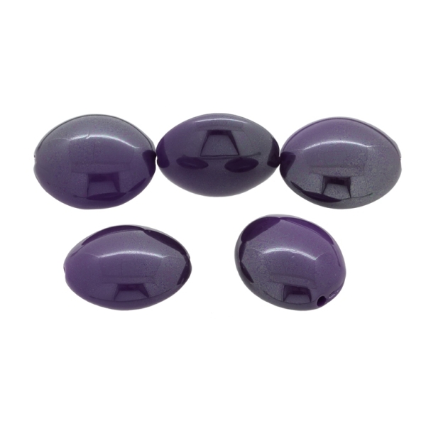 ACRYLIC BEADS - HIGH GLOSS - ELLIPSE - 24х20х12mm PURPLE (DARK) ВА09 - 500 g Hole-2.2mm (160 pcs.)