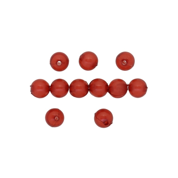 ACRYLIC BEADS BEAD IN BEAD - BALL - 10mm RED - 500 g Hole-2.3mm (1020 pcs.)