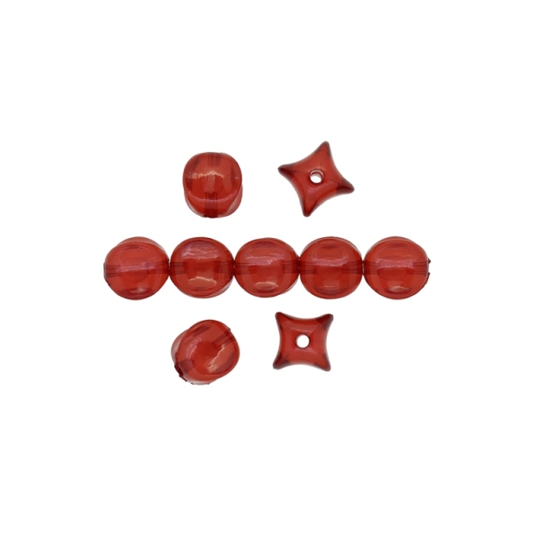 ACRYLIC BEADS BEAD IN BEAD - LANTERN - 11x10x13.5mm RED - 500 g Hole-2.3mm (760 pcs.)