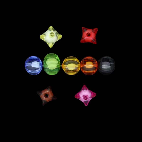 ACRYLIC BEADS BEAD IN BEAD - LANTERN - 11x10x13.5mm MIX - 500 g Hole-2.3mm (760 pcs.)