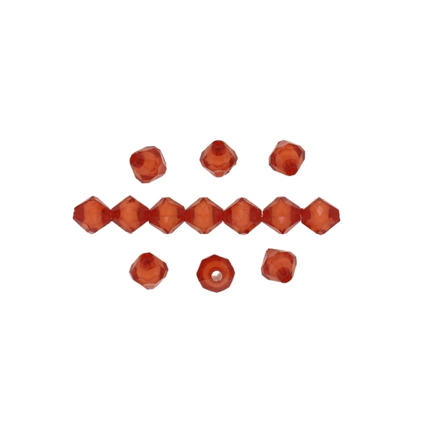 ACRYLIC BEADS BEAD IN BEAD - BICONES 02 - 8x8mm RED - 500 g Hole-2.3mm (2550 pcs.)