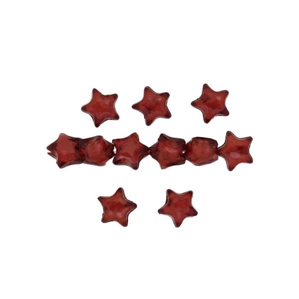 ACRYLIC BEADS BEAD IN BEAD - STAR 04 FACETED - 11x7mm BORDEAUX - 500 g Hole-2.3mm (1230 pcs.)