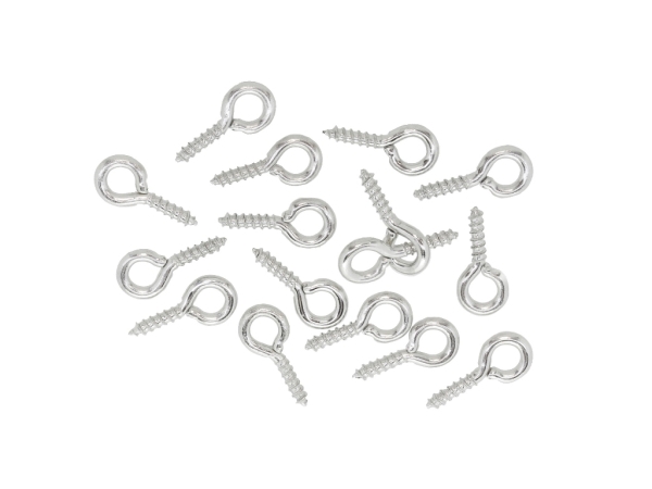 METAL ELEMENTS - PINCH CLIP BAIL CONNECTOR - SCREW WITH RING 5mm/6x1.4mm - NICKEL COLOR - 100pcs.