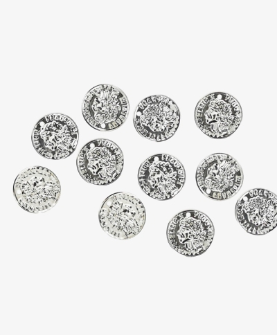 METAL ELEMENTS - IMITATION COIN FOR JEWELRY WITH RING - 18mm - MODEL 02 - NICKEL COLOR -  1000pcs. Hole-1.5mm