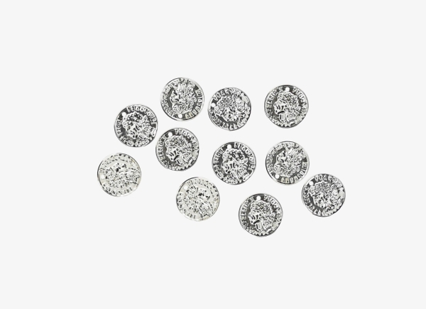 METAL ELEMENTS - IMITATION COIN FOR JEWELRY WITH RING - 18mm - MODEL 02 - NICKEL COLOR -  1000pcs. Hole-1.5mm