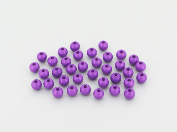 OPAQUE PLASTIC BEADS - BALL - 6mm PURPLE С13 - PACKAGE 500g Hole-1.8mm (4430pcs.)