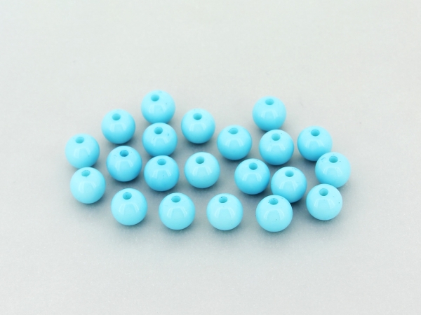 OPAQUE PLASTIC BEADS - BALL - 8mm BLUE (LIGHT) С29 - 50g Hole-1.8mm (180pcs.)