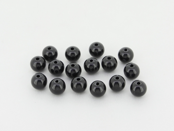 OPAQUE PLASTIC BEADS - BALL - 8mm BLACK С42 - 50g Hole-1.8mm (170pcs.)