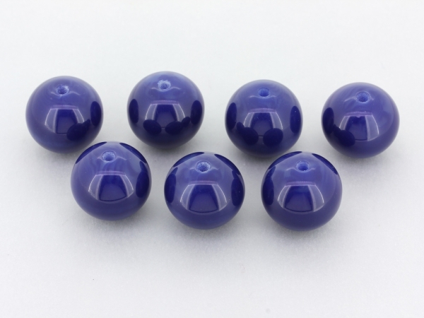 OPAQUE PLASTIC BEADS - BALL - 17mm BLUE (DARK) ВА25 - PACKAGE 500g Hole-2.8mm (153pcs.)