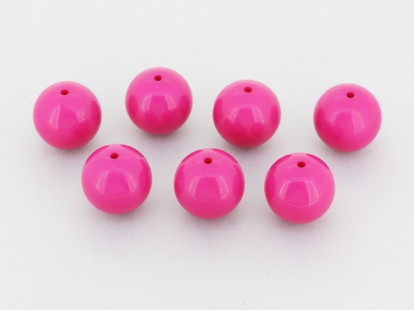 OPAQUE PLASTIC BEADS - BALL - 16mm CYCLAMEN (DARK) ВА39 - PACKAGE 500g Hole-2.0mm (220pcs.)