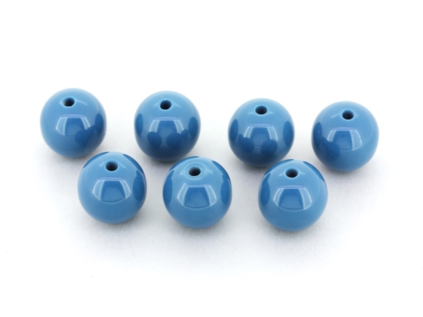 OPAQUE PLASTIC BEADS - BALL - 15mm BLUE ВА84 - PACKAGE 500g Hole-2.8mm (220pcs.)