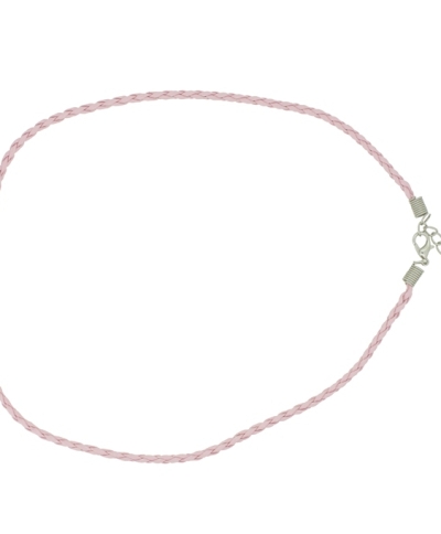 NECKLACE WITH CLASP - BRAIDED LEATHER 3mm - NECKLACE - 45+5cm PINK 15 - 1pc.