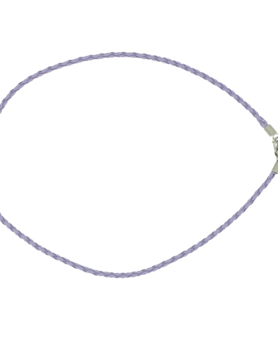 NECKLACE WITH CLASP - BRAIDED LEATHER 3mm - NECKLACE - 45+5cm PURPLE (LIGHT) 18 - 1pc.