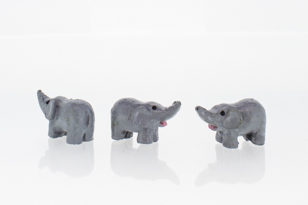 SOUVENIRS - POLYRESIN FIGURINES - ELEPHANT 02 - 24x13x13mm GRAY - 50pcs.